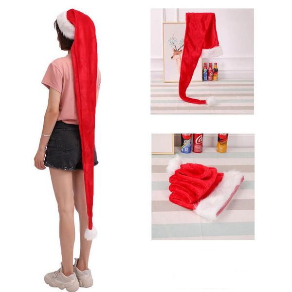 

christmas hats 1.5 meters long christmas cap plush xmas prop gifts holiday cap supplies navidad natal kerst a10