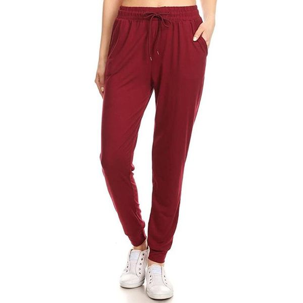 

plus size s-2xl yoga pants women summer casual elastic solid activewear jogger track cuff sweatpants yoga leggings, White;red