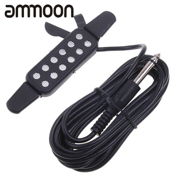 

black acoustic guitar pickup microphone wire sound pickup 12 hole sound pickup for musical instrument