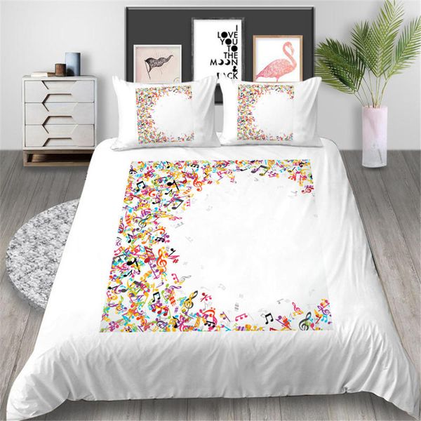 Musical Notes Bedding Set Creative Letter Simple Fashionable Duvet