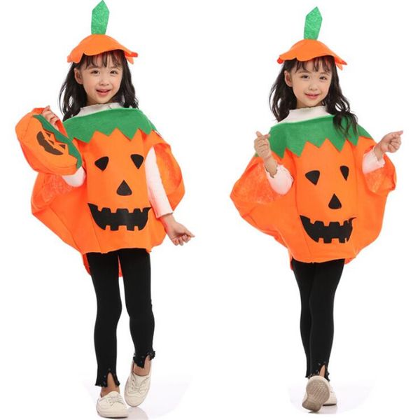 

halloween costumes kids halloween pumpkin costume sets+pumpkin bag 3pcs/set for kids & halloween party cosplay clothing zss370, Blue