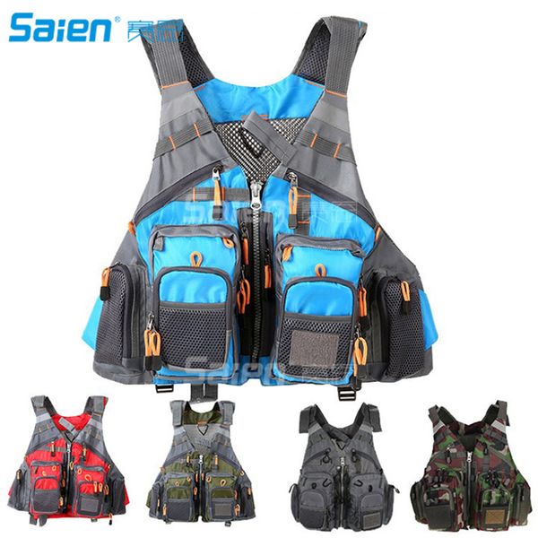 

fly fishing vest pack adjustable size for men and women with breathable mesh, trout gear, to outdoors stream, Black;green