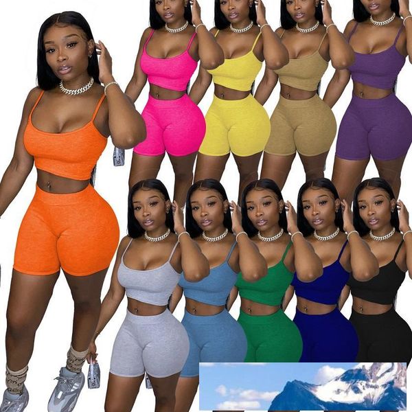 

рынк 2 две кусок одежды случайных костюмов твердых маек топ урожай байкер краткостей обмундирования наборы летней одежда streetwear клуб кос, Gray