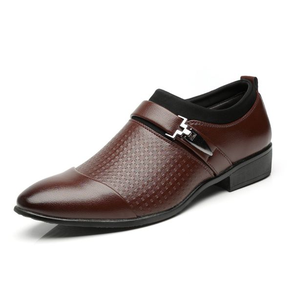 

2019 business formal dress shoes men fashion mens shoes casual oxford wedding men slip on loafers zapatos hombre hv-010, Black