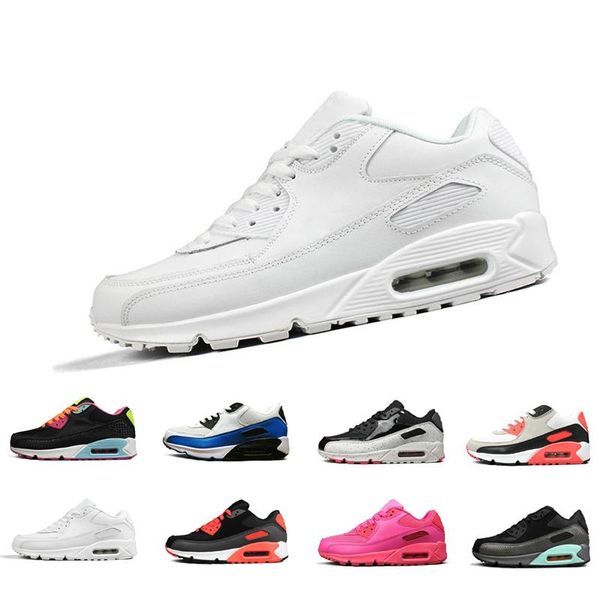 

classic 90 men women running shoes black red white trainer air cushion surface max breathable sports sneakers 36-45