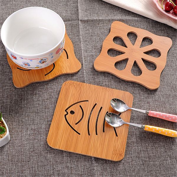 

wood environmental protection cup mat kitchen thickening heat insulation mat anti-skid household fashion tableware mat t3i5225