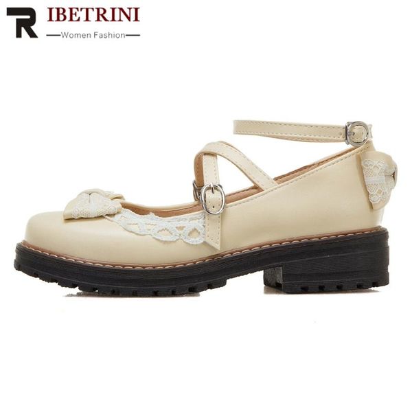 

ribetrini round toe casual female shoes woman butterfly knot sewing cross tied low heel pumps women 2020 office party pumps, Black