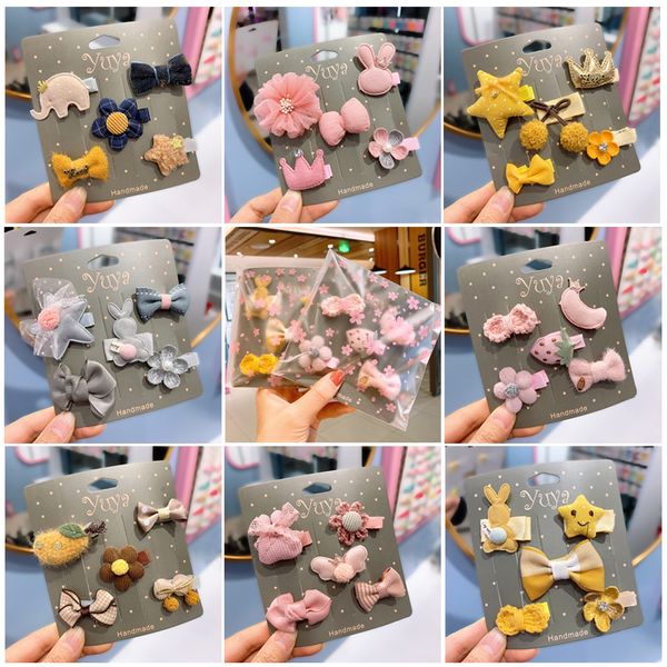 

girl princess hair accessories bow flower cartoon hair baby girl clip side bangs clip, Slivery;white