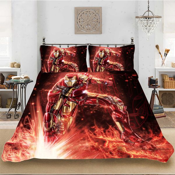 

marvel hd 3d print iron man superhero bedding set bedclothes include duvet cover pillowcase print home textile bed linens