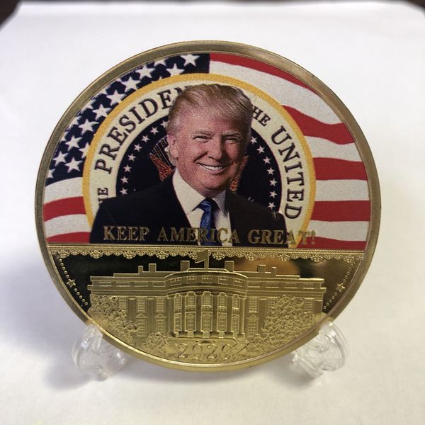 

Donald J. Trump Commemorative America 45th President Novelty Coin 2020 Keep America Great Commander In Chief Gold Challenge Coin