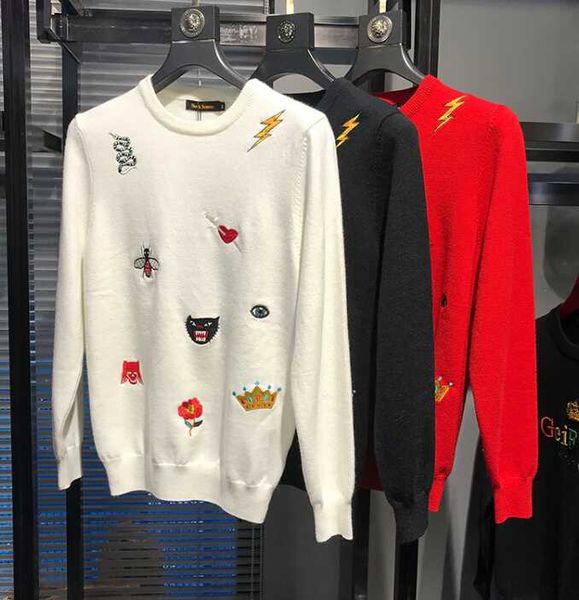 

autumn winter brand men sweater o-neck striped slim men casual long sleeve patchwork pollover sweaters mens thin clothes, White;black