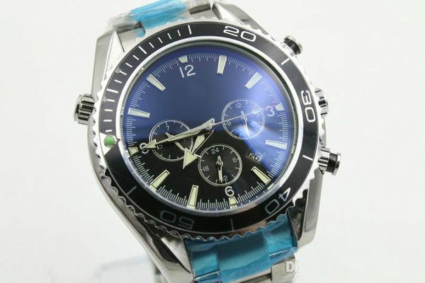 

горячей продажи черный циферблат limited стиль mens высокого качества новые секундомер мужчины автоматические женихами нержавеющей stee часы, Slivery;brown