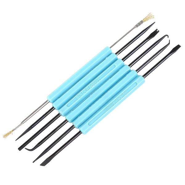 

6pcs circuit board cleaner brass brush chiplifter tool set blue