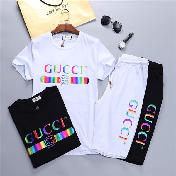 

09 new fashion brooch embroidery wolf men's t-shirt short-sleeved casual sportswear suit t-shirt trendy fractal t-shirt cool coat, Gray