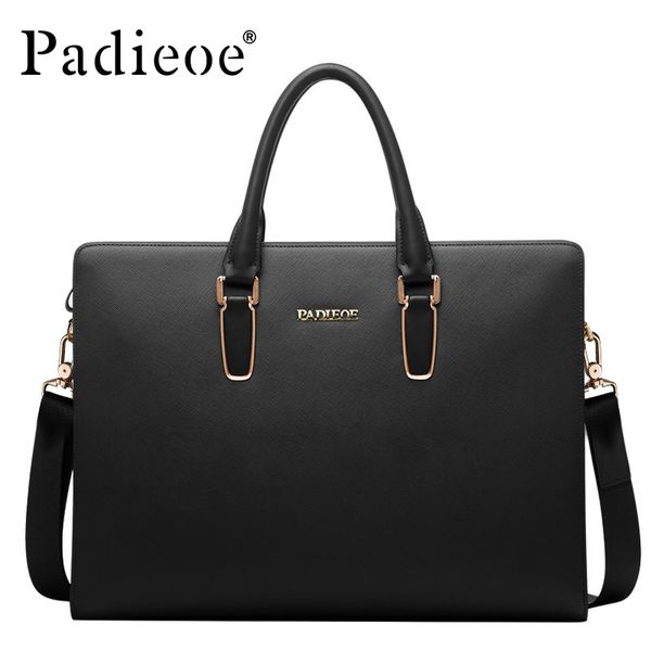 

padieoe black blue lapbriefcase leather business bag messenger bag men leather handbag mens briefcase bags