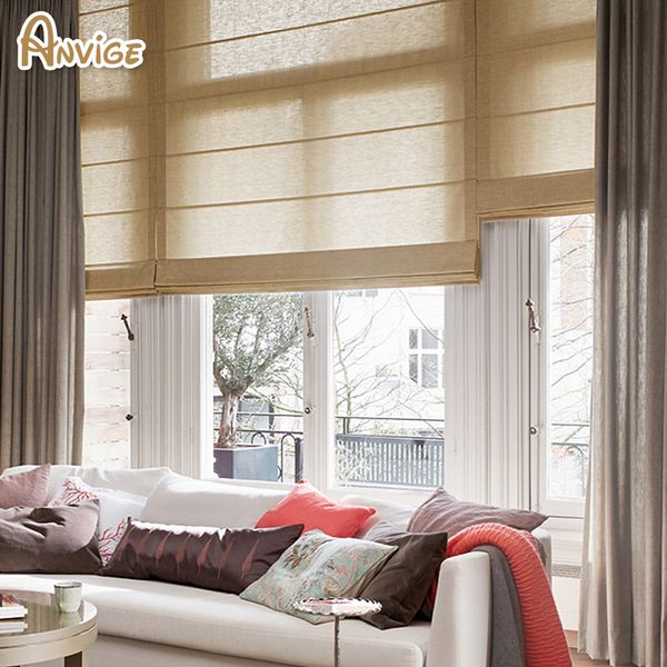 

modern cotton/linen full blackout/light filter roman shades ,easy install washable curtains ,customized window curtain drape