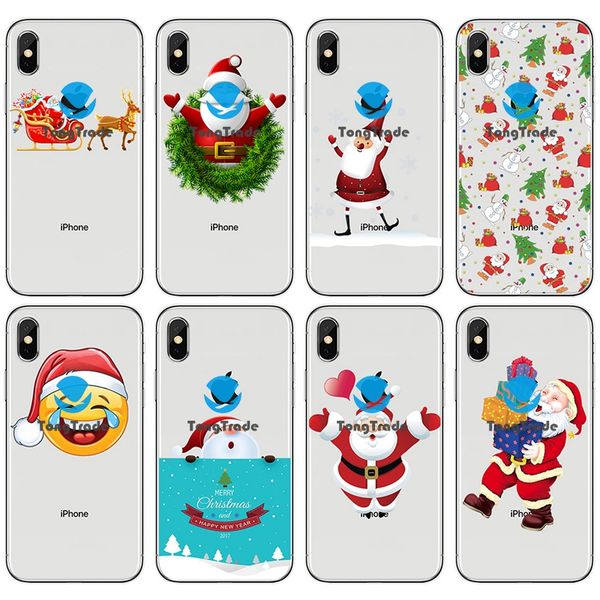 

[tongtrade] soft silicone tpu case for iphone 8 7 6s 5s x xs 11 pro max plus samsung s10 s9 s8 plus note 10 9 cover cartoon christmas case