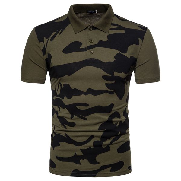 

mens summer camouflage shirts casual fashion turn-down collar tees short sleeved, White;black