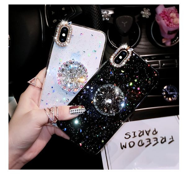 

designer phone case for iphonex/xs xr xsmax iphone7/8plus iphone7/8 6/6sp 6/6s with cell phone holders back covertpu luxury rhinestone case