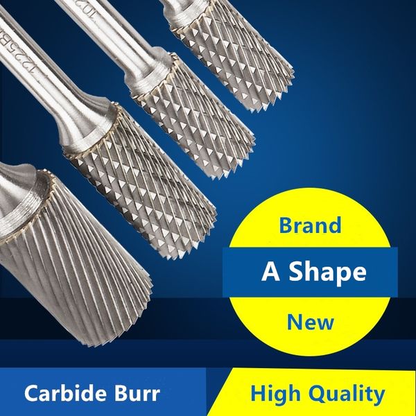 

a shape tungsten carbide burr file with 1/4 inch(6mm) shank cylinder shape metalworking bit for rotary die grinder,1pcs