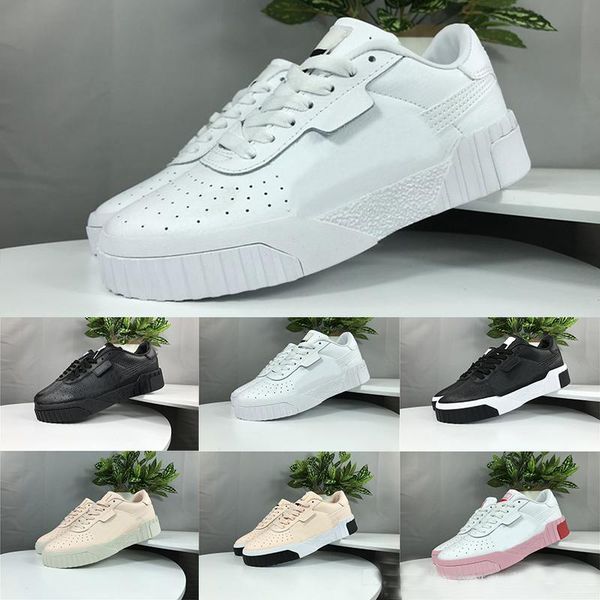 

women trainers 2019 clyde cali wins running shoes lace up triple pink white black designer luxury sports outdoor shoes women sneakers 36-40, White;red