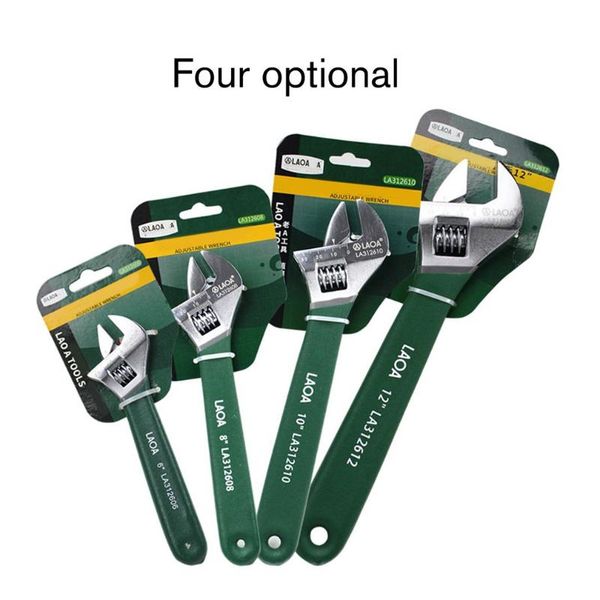 

laoa 6"/8"/10"/12" anti-slide universal monkey wrench adjustable spanner adjust wrenches with scale stainless steel key