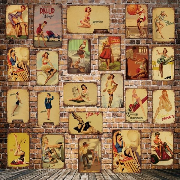 

mike86] второй мировой войны pin up америка россия sexy металл знак бар vintage фресок poster art 20 * 30 cm lt-1751 другие home decor