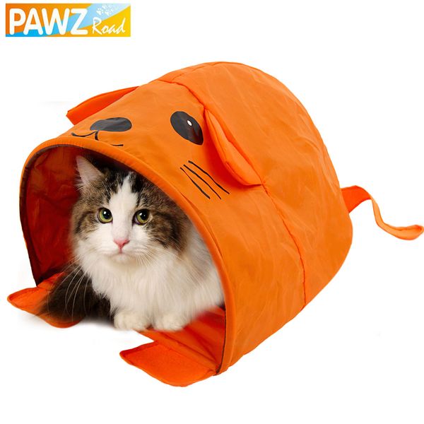 

pawzroad pet cat toys cute mouse design cat tunnels pet toy more fun orange color tent easy house for fashion small dog beds