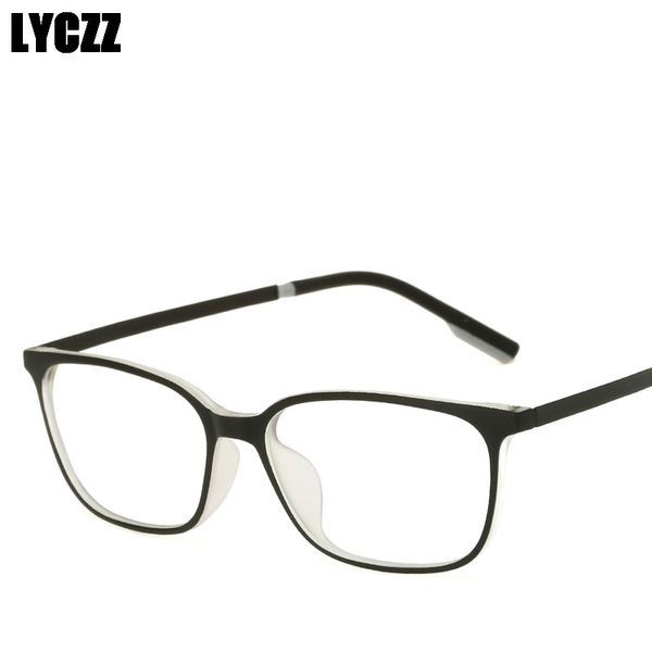 

lyczz flat mirror simple modern optical frame ultra-light transparent spectacles men prescription eyeglasses frame eyewear tag, Black
