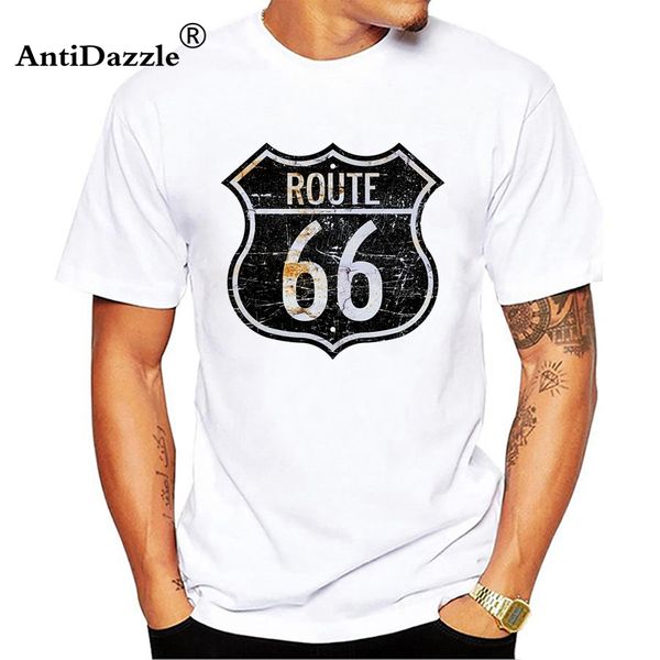 

2018 men t shirt normal white short sleeve custom t-shirt men's funny route 66 plus size cool clothes, White;black