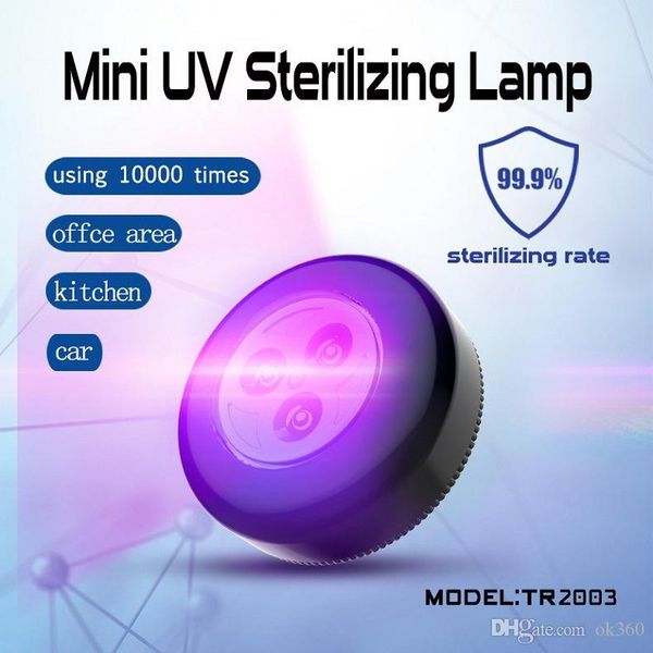 

mini uv germicidal disinfection lamp portable home sticker light round shape ultraviolet sterilization lamp cabinet lights