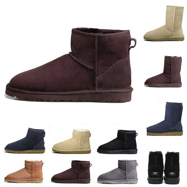 

2019 New Luxury Snow Boots WGG Womens Australia Classic Snow Boots Ankle boots Black Grey chestnut navy blue Women girl Size US 5-10