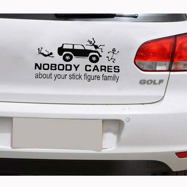 

nobody cares about your stick figure family reflective car sticker
