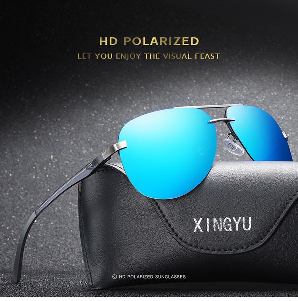 

дизайнерские очки мужчины поляризованный hd вождения солнцезащитные очки красочные покрытия уф-защита mg-al сплав моды кадр роскошные очки с, White;black