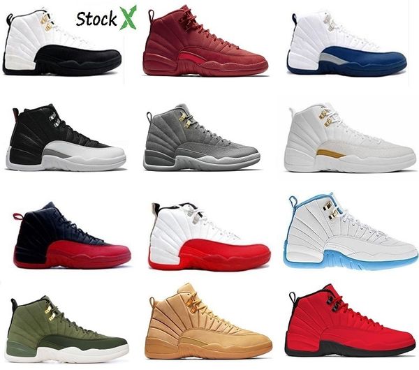 

stock x 12 12s designer basketball shoes men women white winterized taxi flu game gs air gym french blue varsity retro j12 sneakers