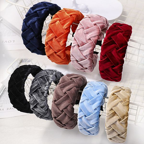 

xugar velvet fabric headband for women solid ponytail style headbands women hair accessories girls hair band