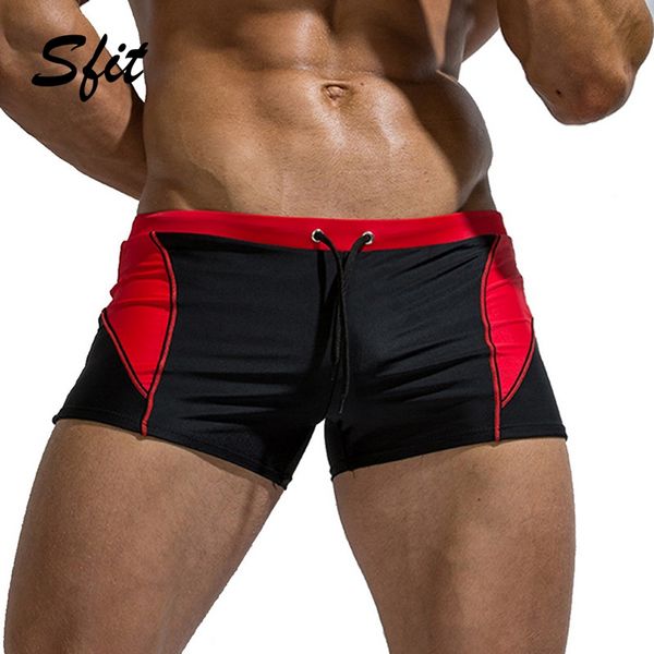 

sfit summer mens swim trunks quick dry bathing suits color matching beach elastic drawstring casual swim shorts beahwear male