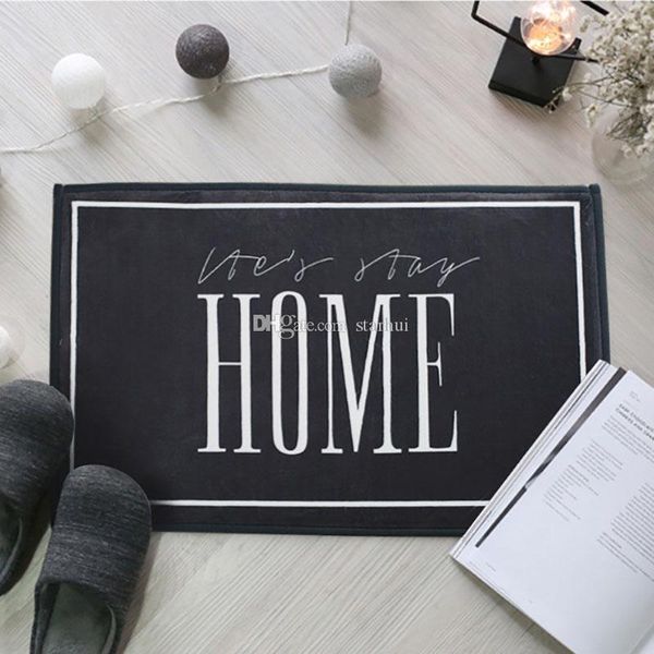 

60*40cm home door mat flannel carpets home letter living room bedroom bathroom kitchen balcony corridor soft mats 8 style wx9-86