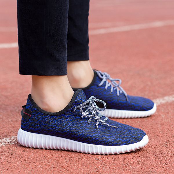 

spring mens shoes fly weaving breathable coconut low korean trend shoes lovers casual running sneakers, Black