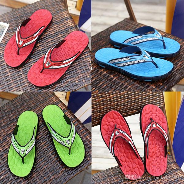 

retail designer sandals rubber slide sandal slippers green red blue stripe fashion design men classic summer flip flops summer beach sandals, Black