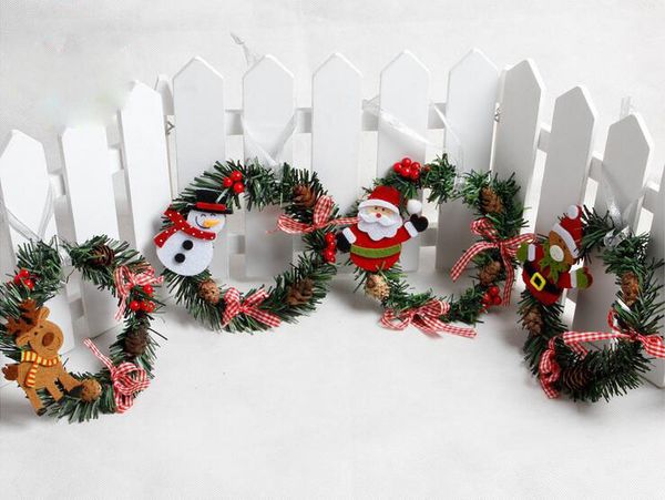 

jubilee christmas christmas general decoration little wreath snowman santa claus pvc flower ornament gifts