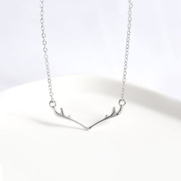 

pure 925 sterling silver elk pendant necklaecs for women statement korean deer charm necklace party gifts fine jewelry sale