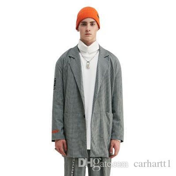 

mens designer vintage plaid пиджаки английский твид осень зима плюс размер неон марка костюмы письмо вышивка лоскутная мужской casual пиджак, White;black