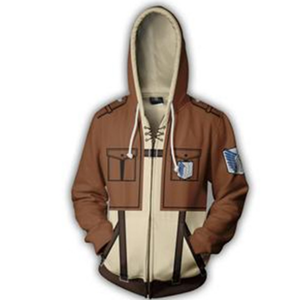 

attack on the giant anime hoodie sweatshirt zipper jacket long-sleeved shirt jacket street clothing men's halloween costume men, Black