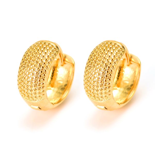 10K Pure Yellow Gold GF Broadside Earring Real Italy Damen-Flash-strahlender Mädchen-Mode-Kind-Kinder-Schmuck