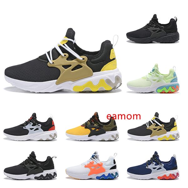 

2019 react presto running shoes sneaker mens women breathable brutal honey triple black fashion sports trainer 36-45