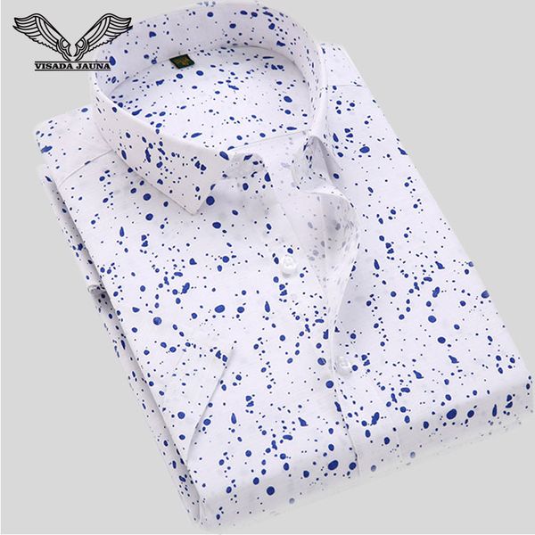 

da jauna 2019 new arrival men shirt fashionable casual male brand clothing printed slim camisa social masculina 4xl n1308, White;black