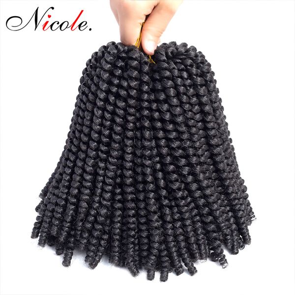 

nicole 8 inch nubian twist crochet braids ombre color christmas synthetic braiding bomb twist hair extension for black women ing