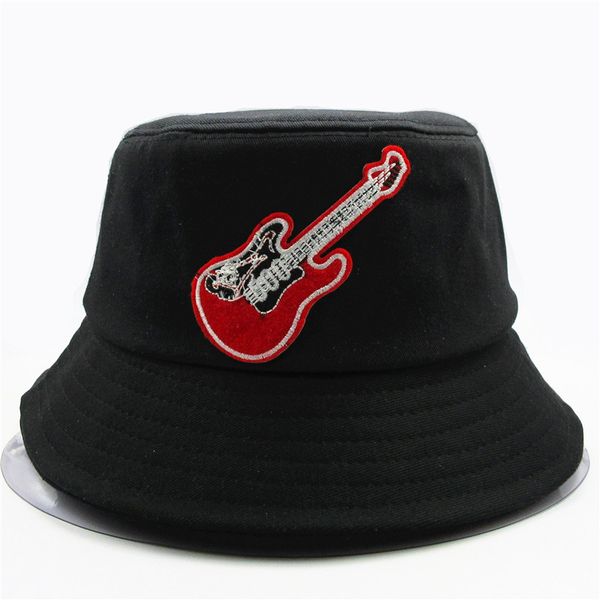 

2020 new style guitar embroidery bucket hat fisherman hat outdoor travel sun cap hats for men and women 33