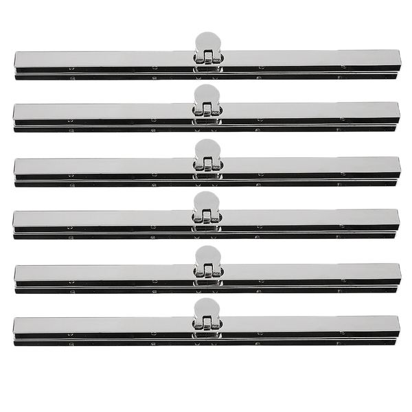 

6x 19cm sew in coin bag evening purse metal frame clasp fastening, Black